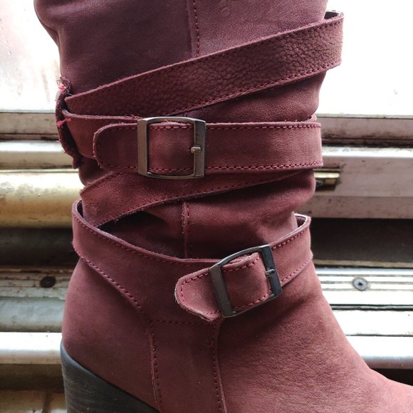 Leather Burgundy Boots - Picture 2 of 5